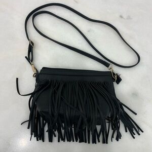 Black Fringe Crossbody Bag